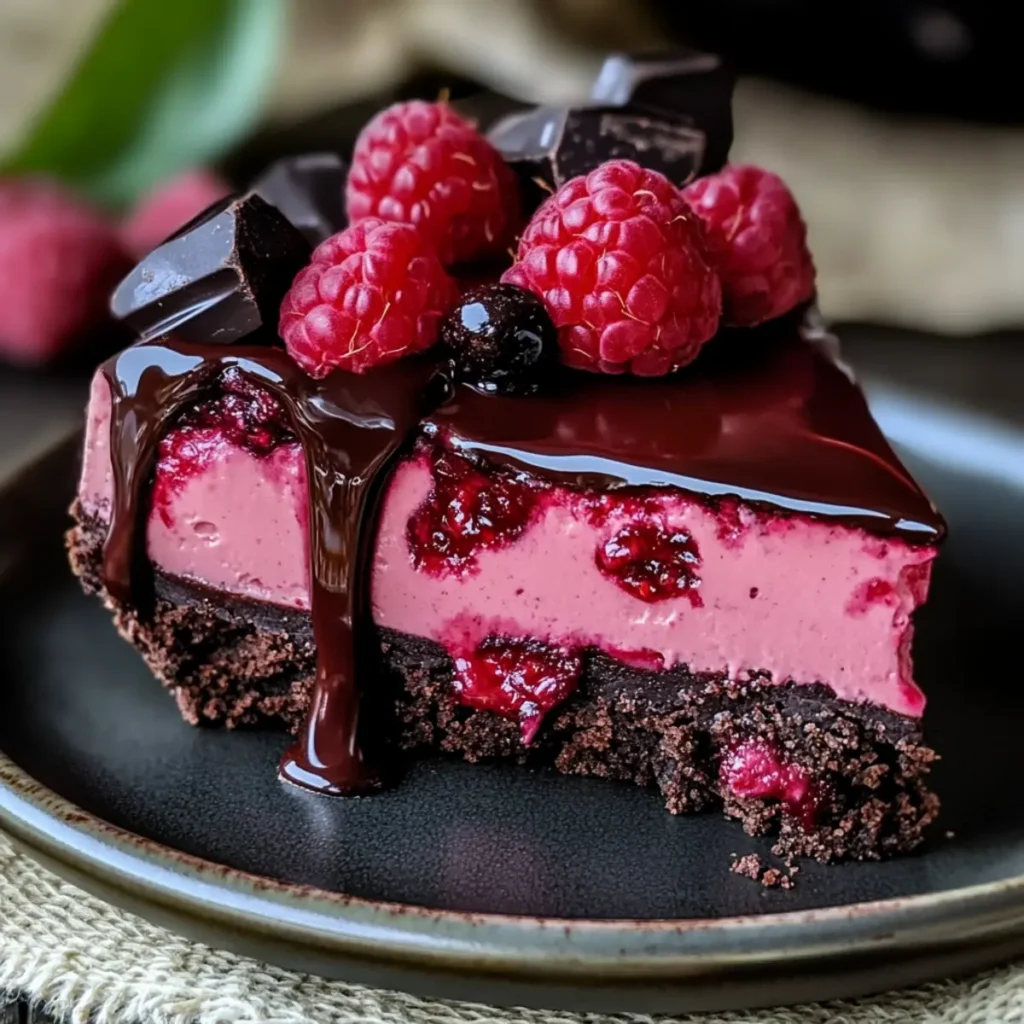 Dark Chocolate Raspberry Cheesecake Made Easy