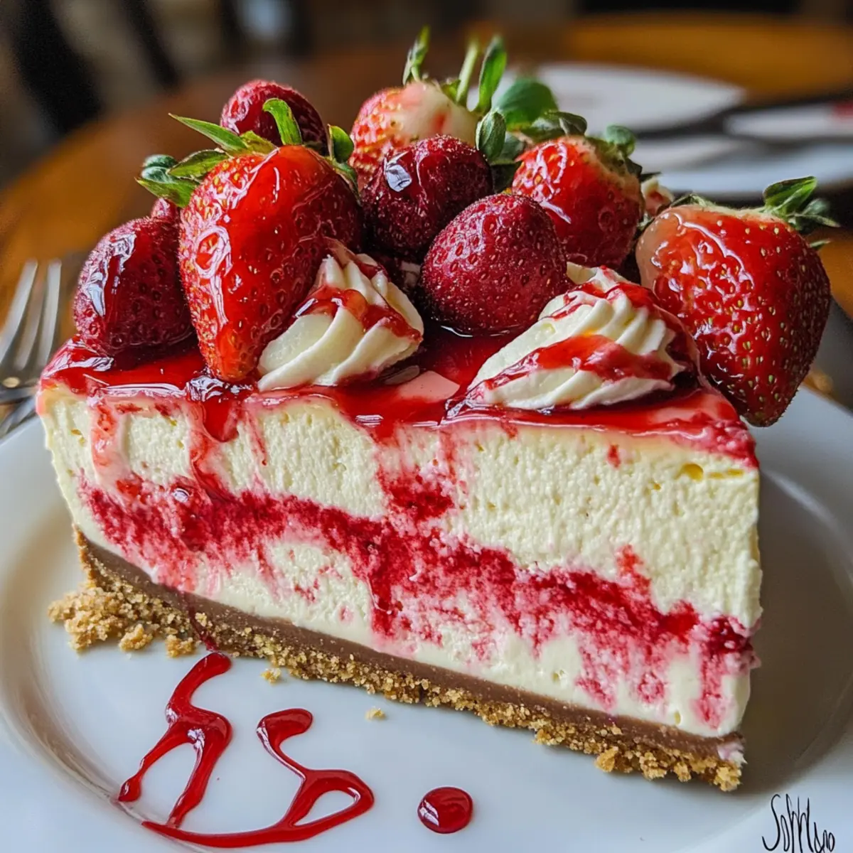 White Chocolate Strawberry Cheesecake