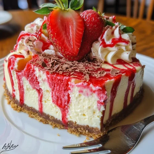 White Chocolate Strawberry Cheesecake