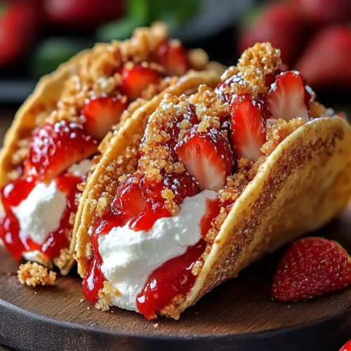 Strawberry Crunch Cheesecake Tacos