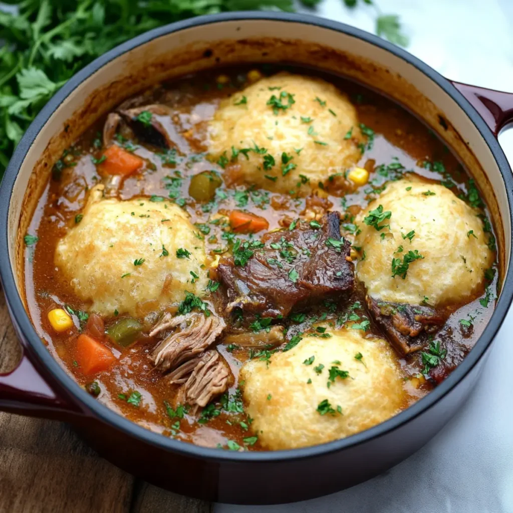 Short Rib Cornmeal Dumpling Soup