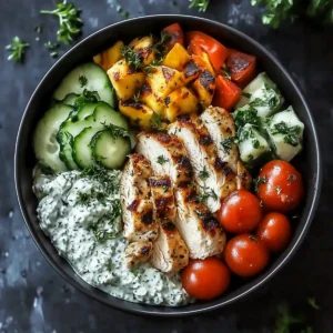 Mediterranean Chicken Tzatziki Bowls