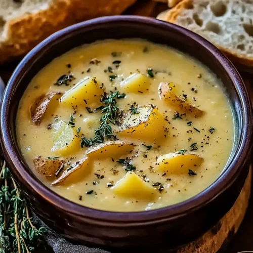 Hearty Cheddar Garlic Herb Potato Soup Recipe