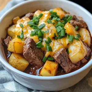 Crockpot Loaded Steak and Potato Bake