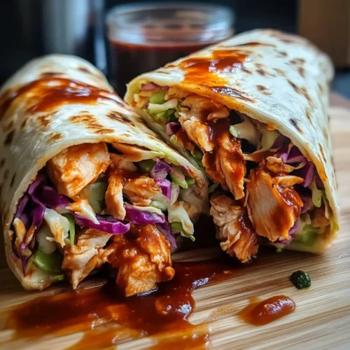 BBQ Chicken Coleslaw Wraps