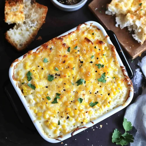 Baked Corn Cheese Casserole | Cheesy Creamed Corn