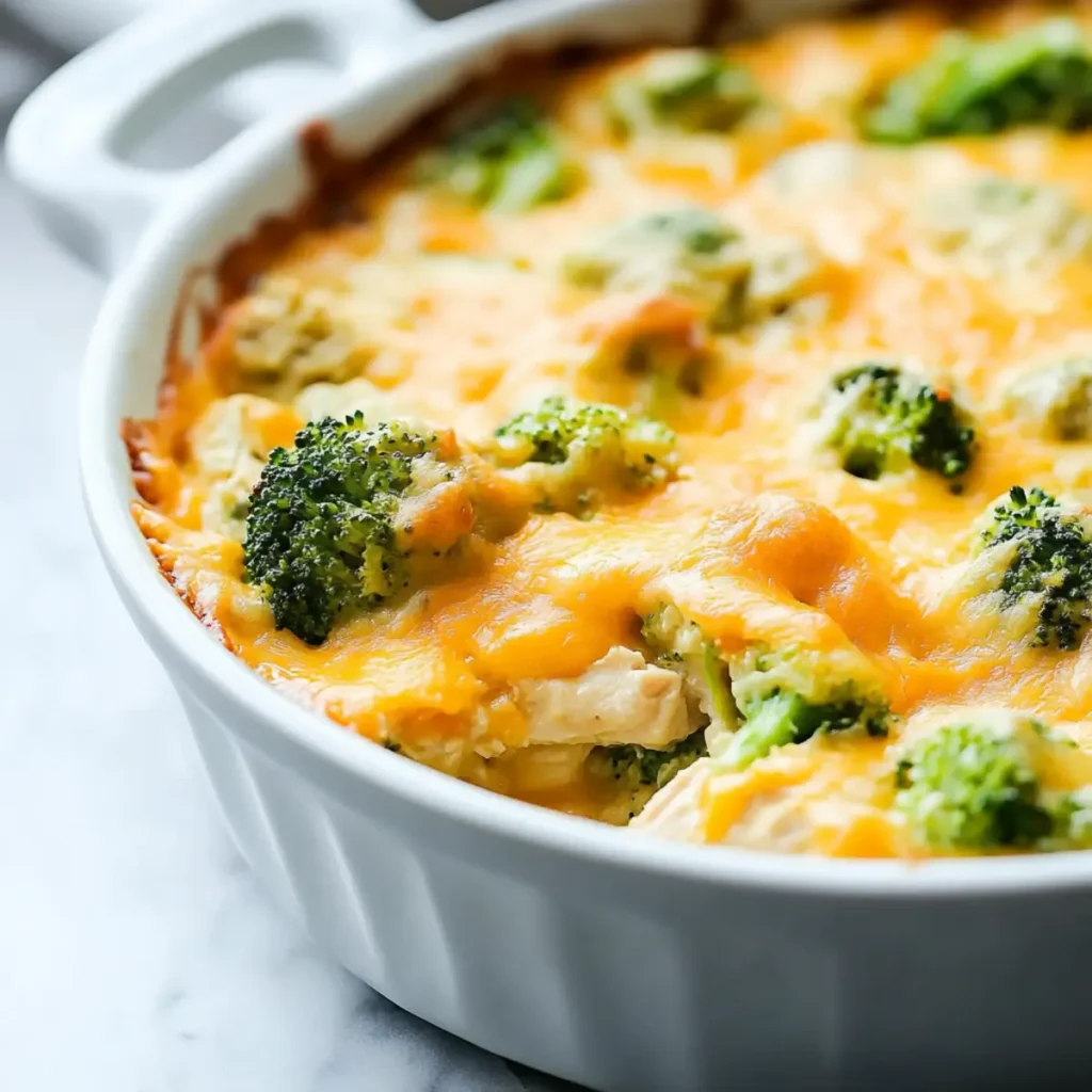 Healthier Cheesy Chicken and Broccoli Casserole