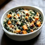 Sweet Potato Casserole with Black Beans, Kale and Quinoa