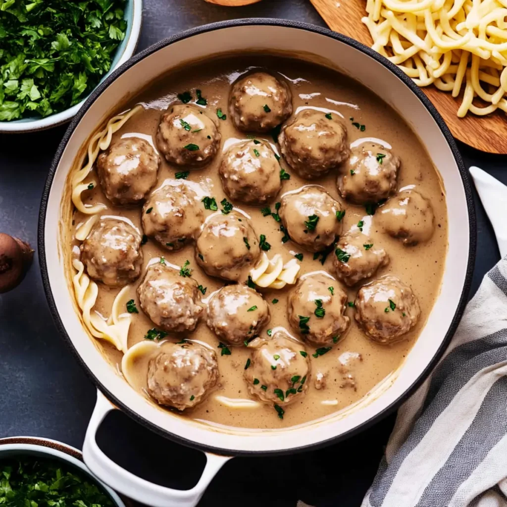 Hunter’s Favorite Baked Swedish Meatballs & Noodles (IKEA copycat)