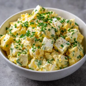 Delicious Egg and Mayonnaise Salad served in a bowl with fresh ingredients