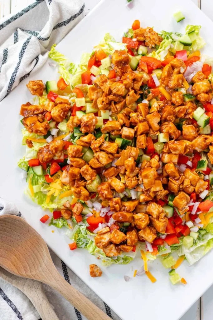 Delicious Honey Hot Chicken Salad with spicy chicken and fresh greens