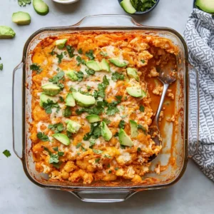Buffalo Ranch Chicken & Cauliflower Casserole