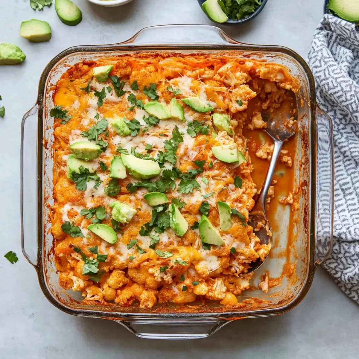 Buffalo Ranch Chicken & Cauliflower Casserole