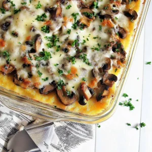 Mushroom Polenta Casserole (with Cheese)