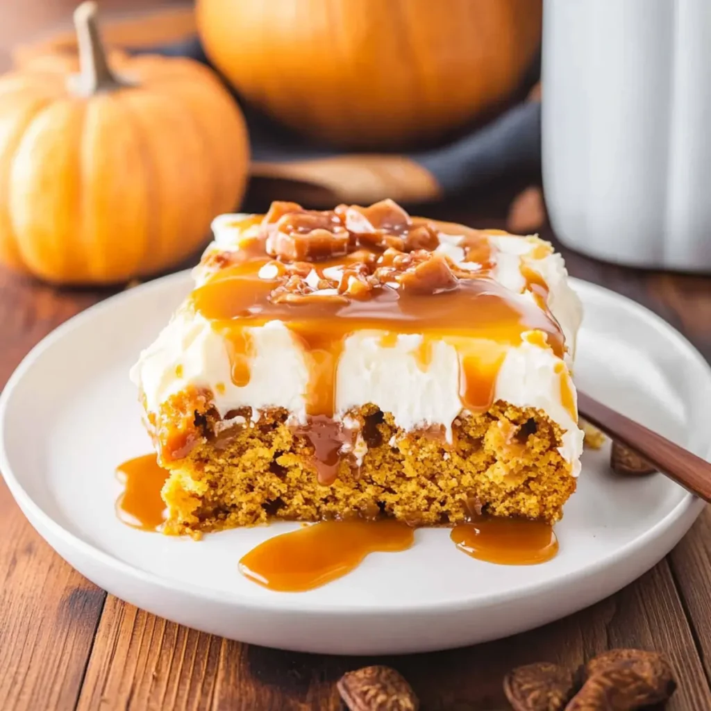 Best Pumpkin Caramel Poke Cake Recipe