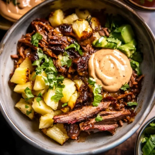 Crockpot Chipotle Pineapple Pot Roast Bowls
