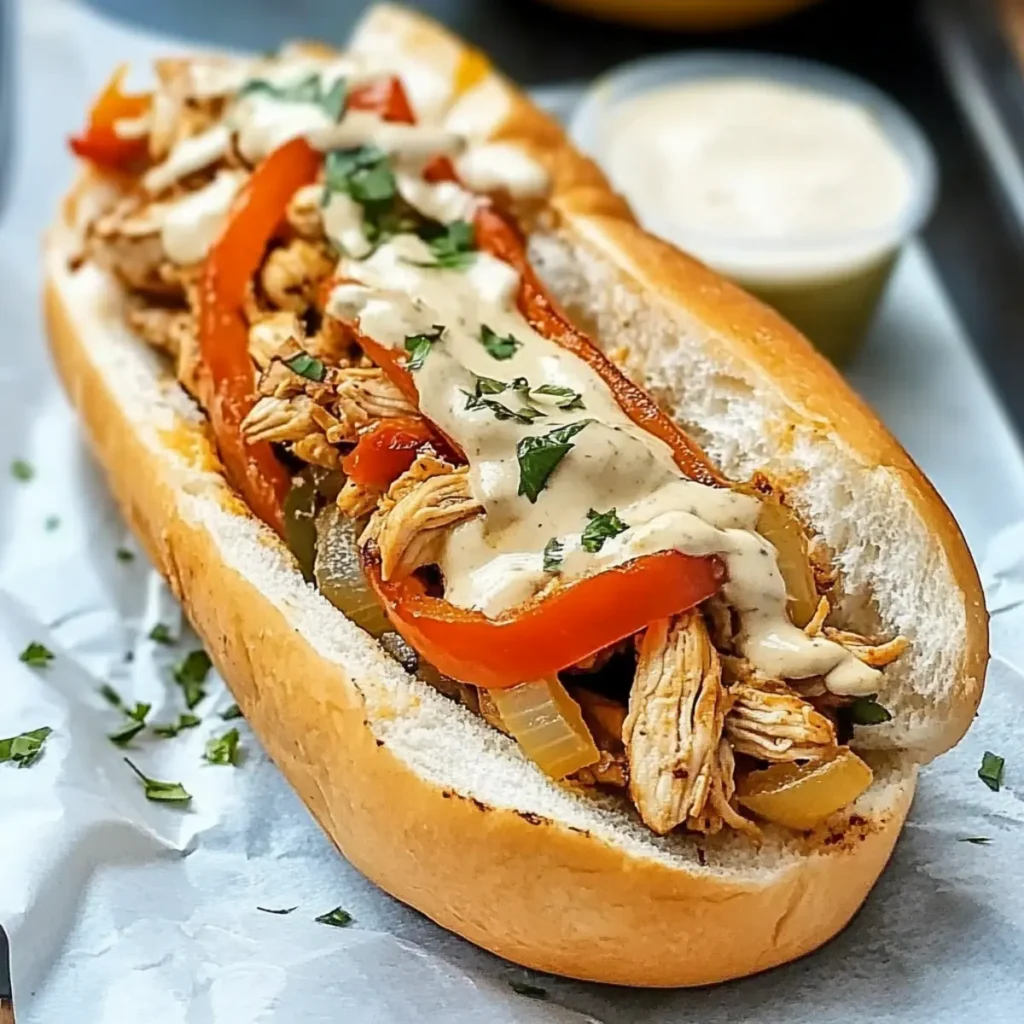 Healthy Crockpot Chicken Philly Cheesesteak Recipe