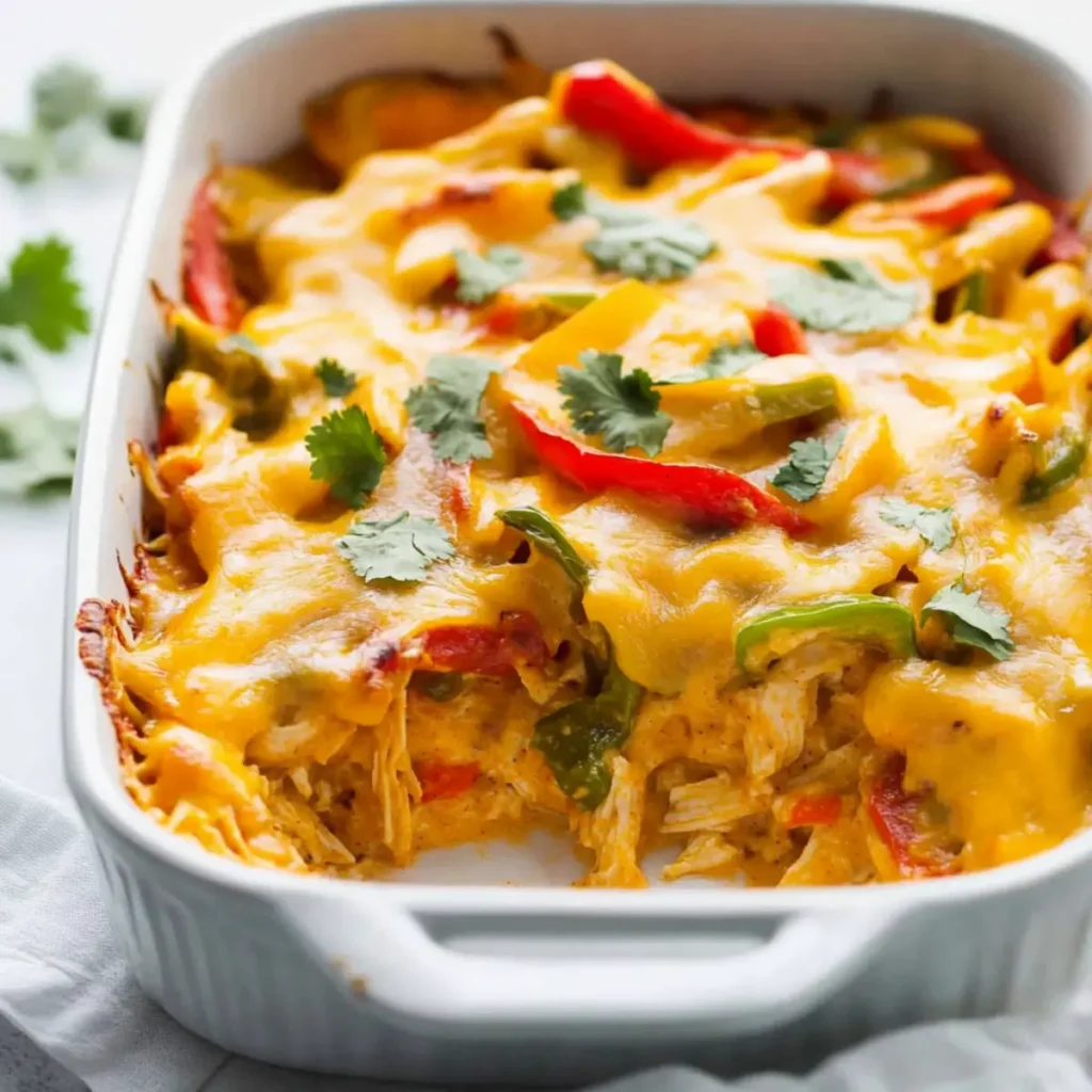 Cheesy Chicken Fajita Casserole