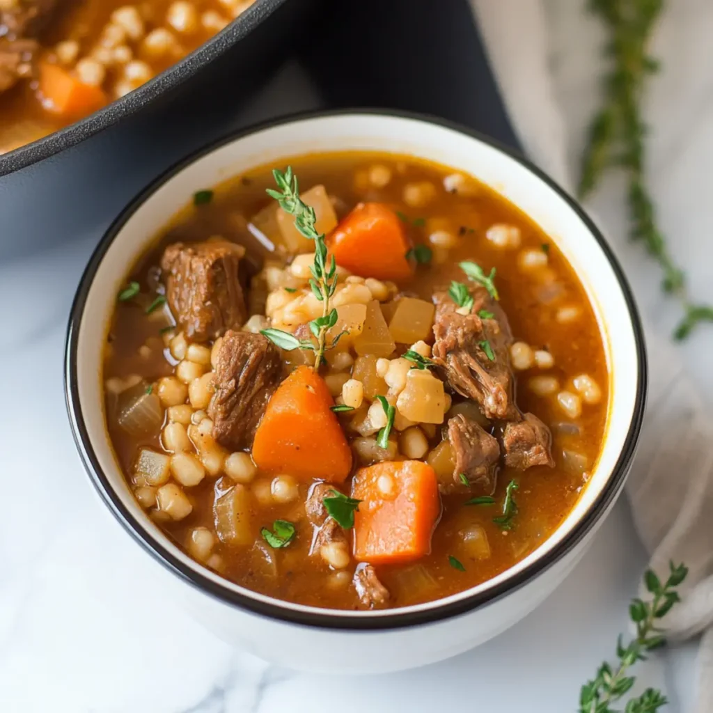 Slow Cooker Beef Barley Soup