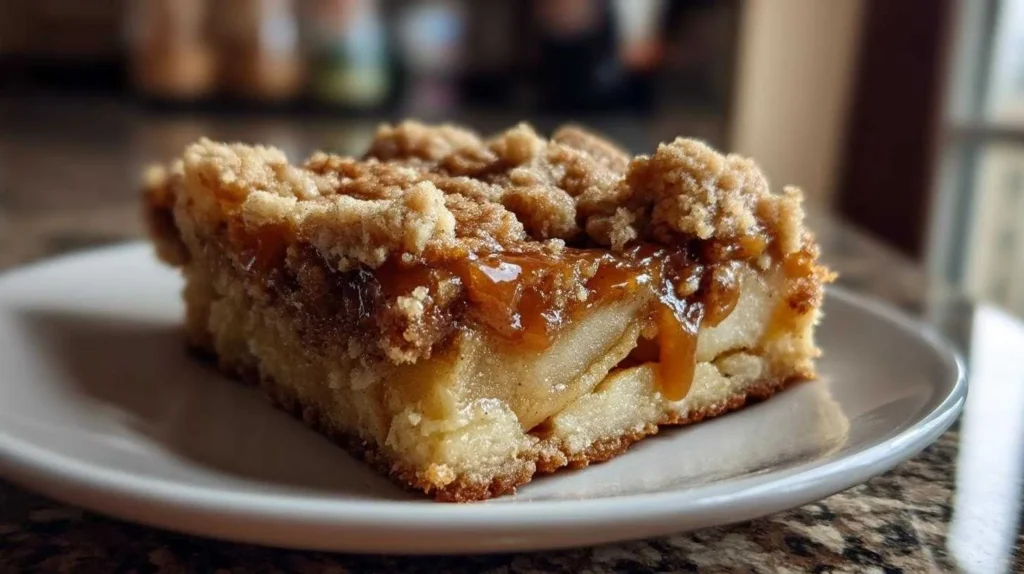 Delicious salted caramel apple crumble bars ready in 45 minutes for fall