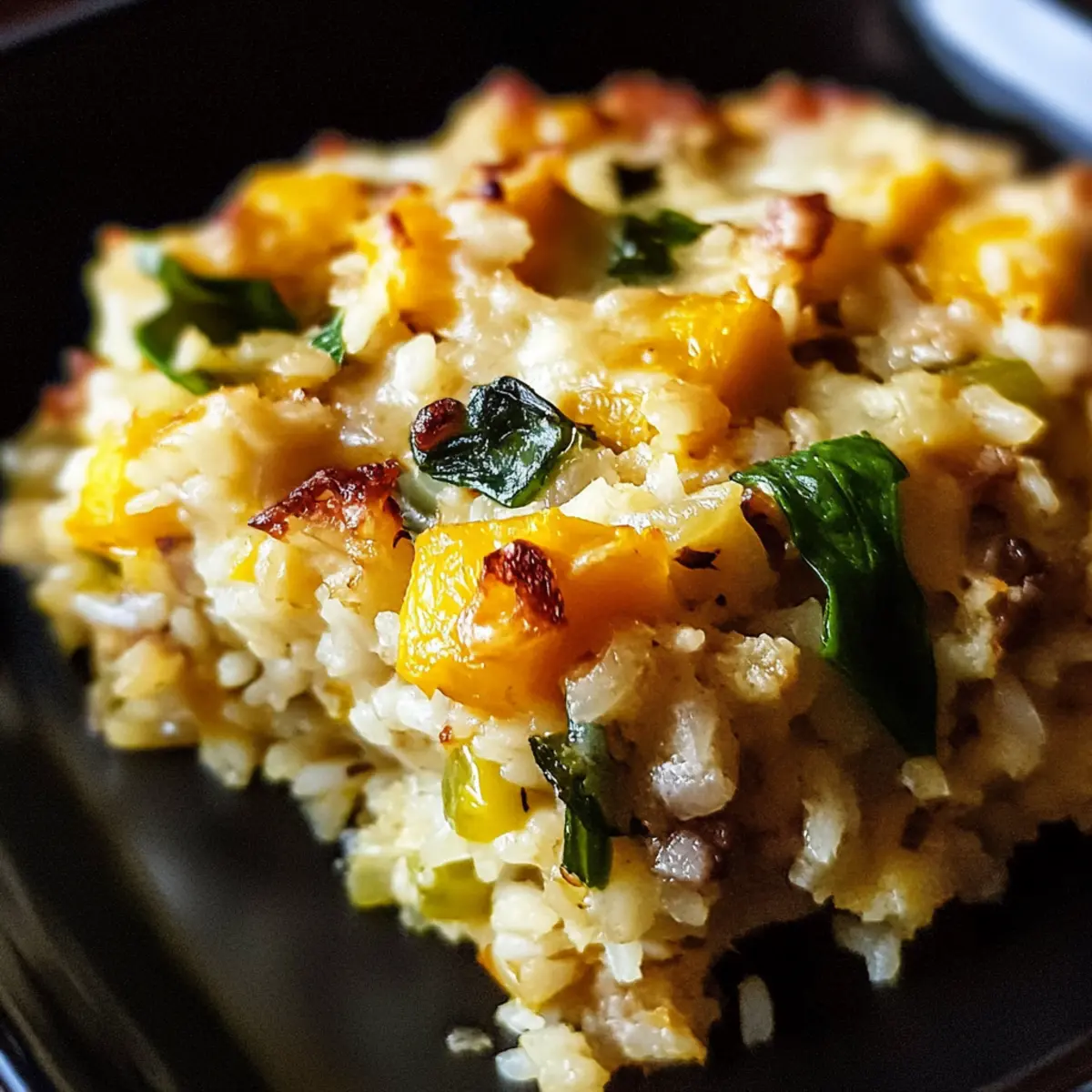 Savory pumpkin rice casserole