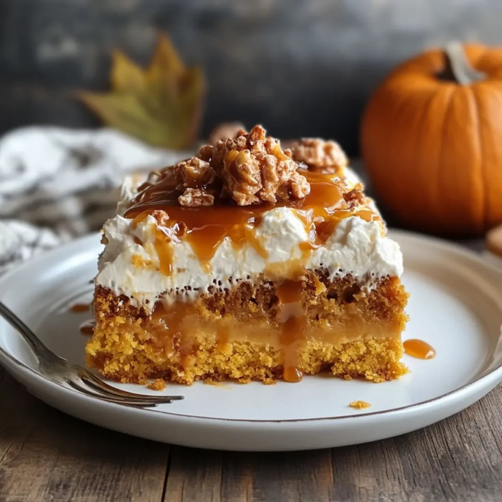 Best Pumpkin Caramel Poke Cake Recipe