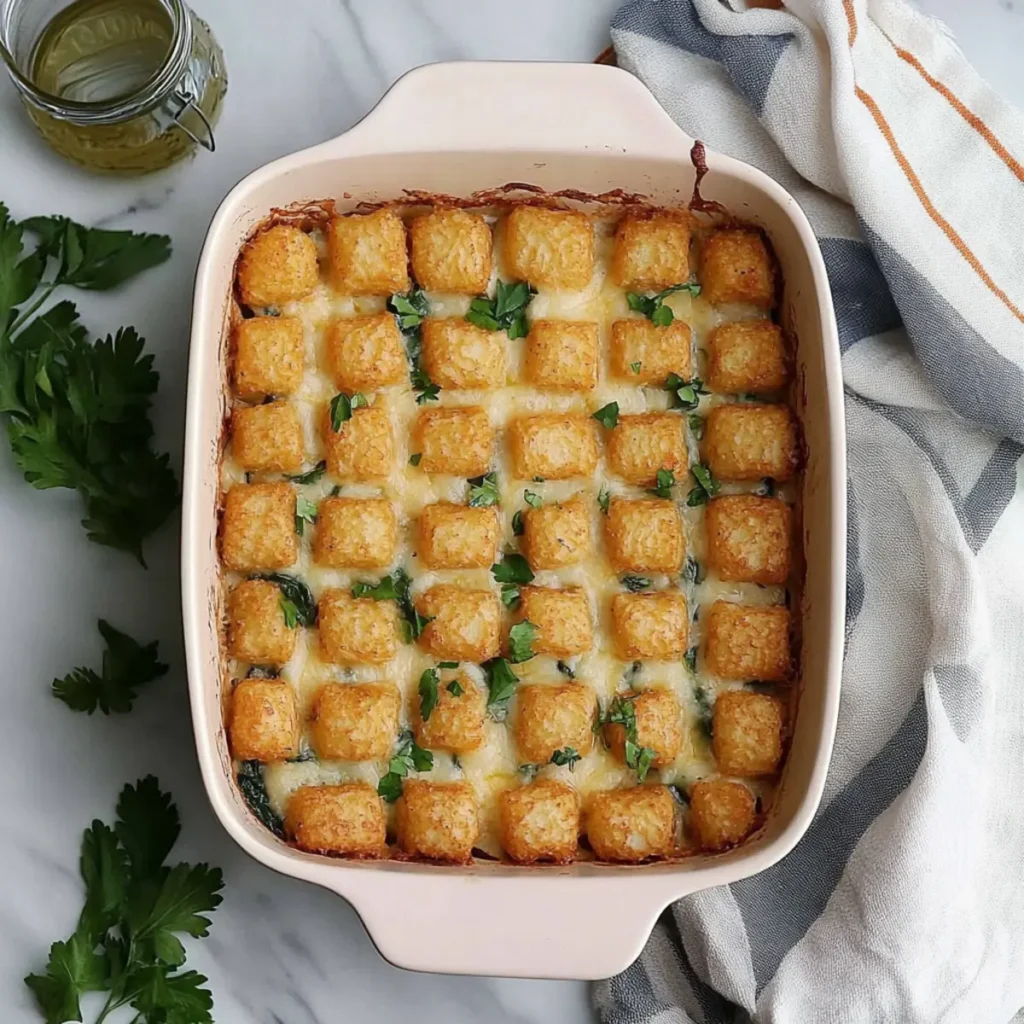Healthy Tater Tot Casserole with Veggies