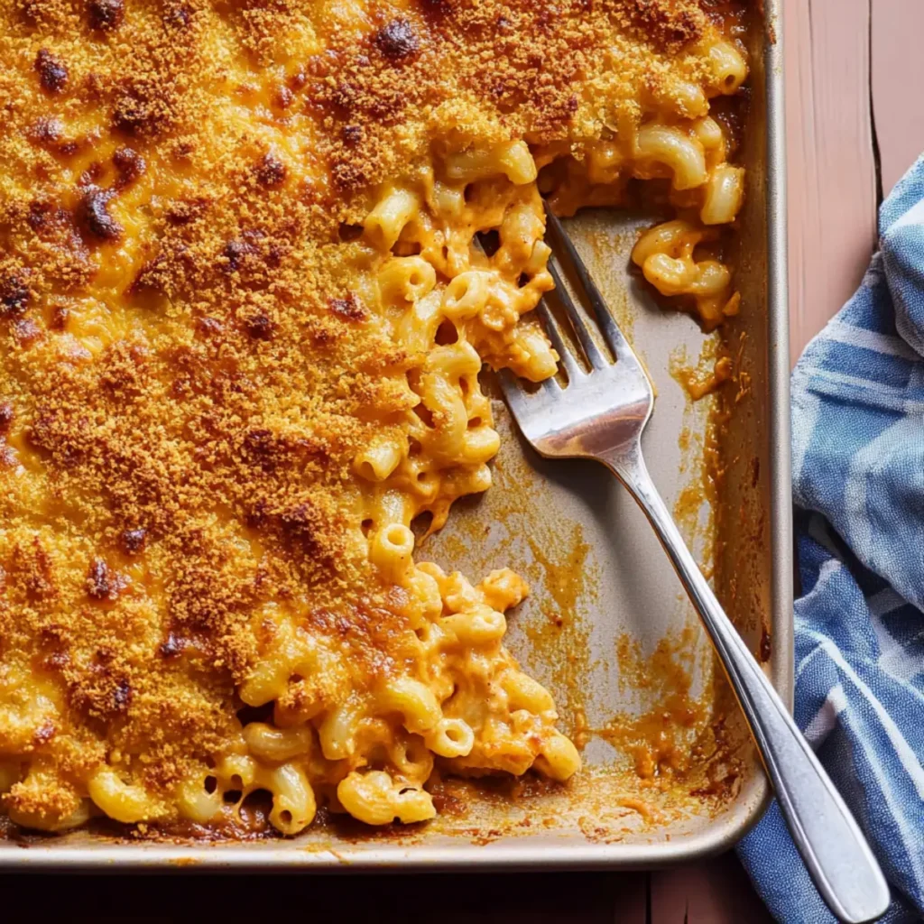 Crispy Sheet Pan Chili Mac n Cheese