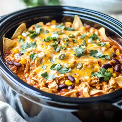 Crockpot Chicken Enchilada Casserole