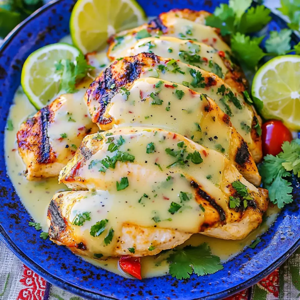 Grilled Salsa Verde Pepper Jack Chicken