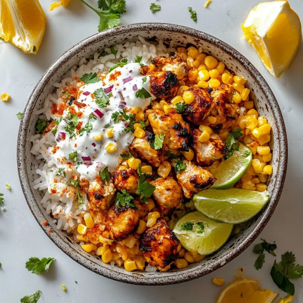 Street Corn Chicken Rice Bowl