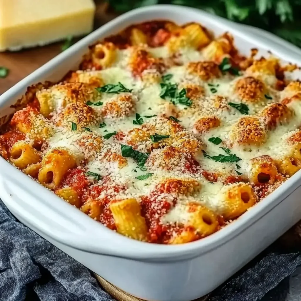 Dump-and-Bake Chicken Parmesan Casserole – No Fuss, All