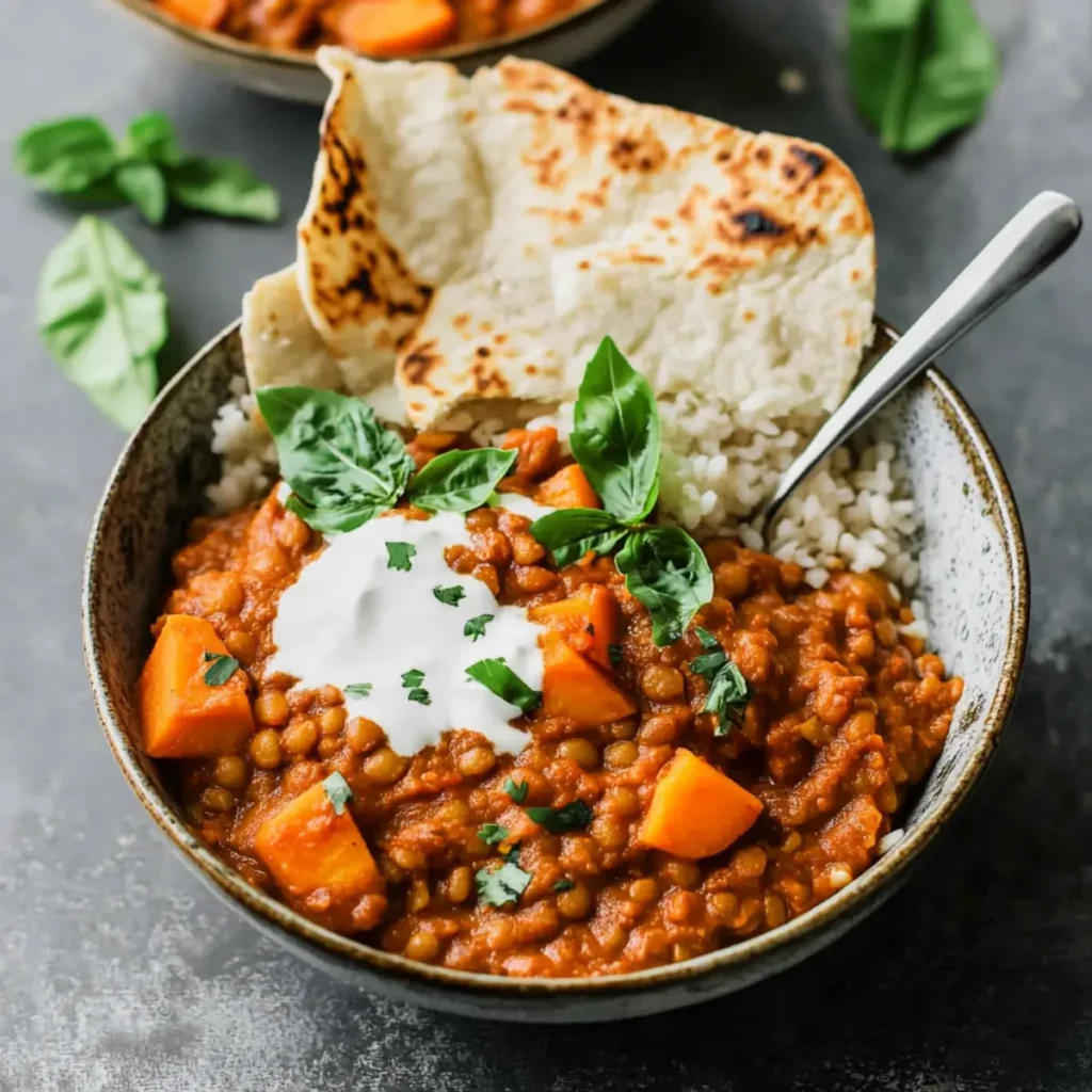 Slow Cooker Sweet Potato and Lentil Tikka Masala (Vegan)