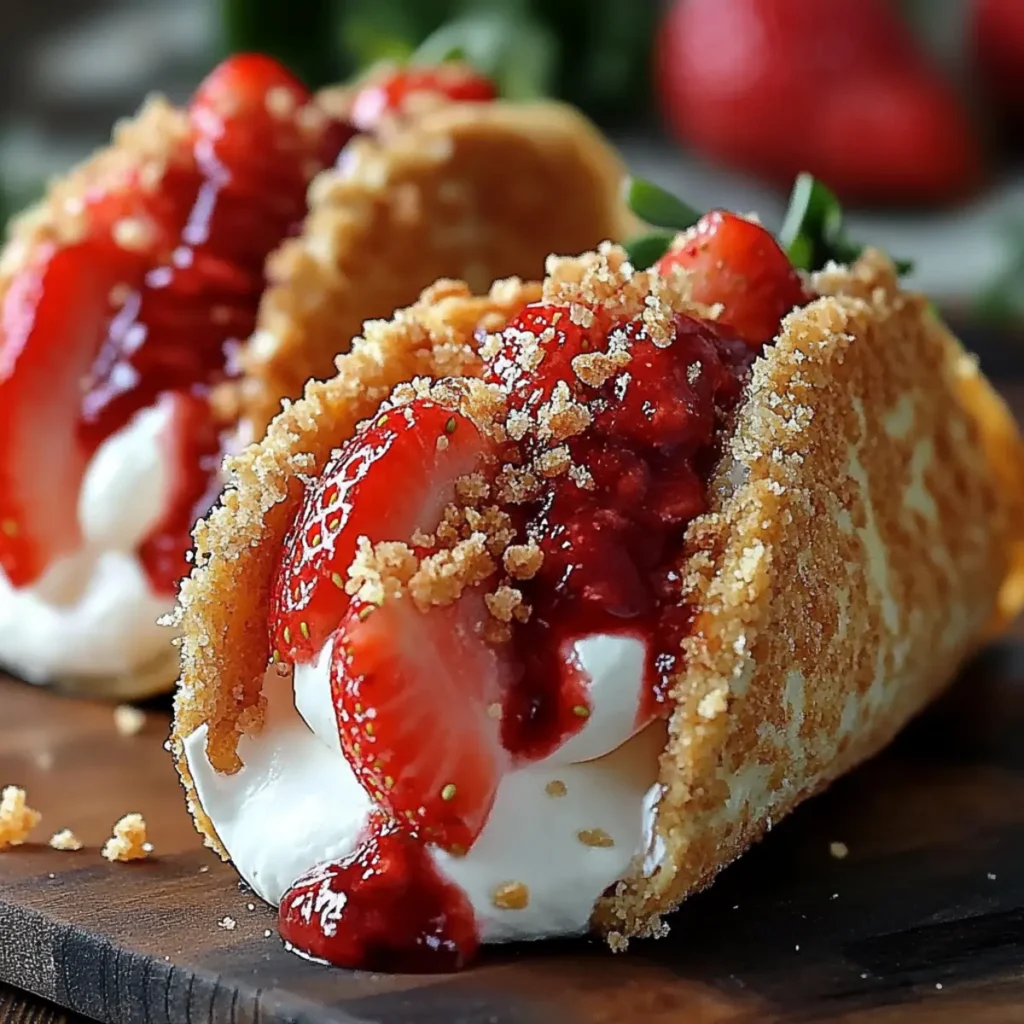 Strawberry Crunch Cheesecake Tacos