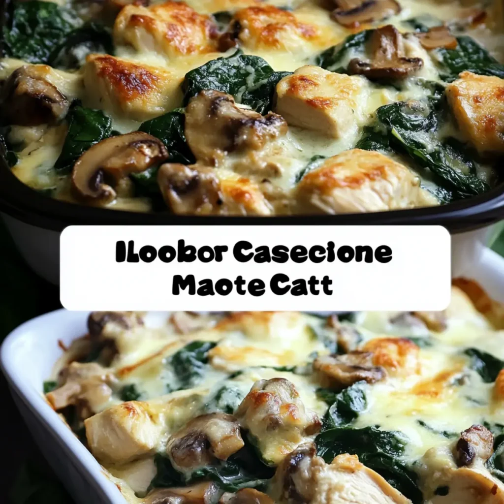 Chicken Spinach and Mushroom Low-Carb Casserole