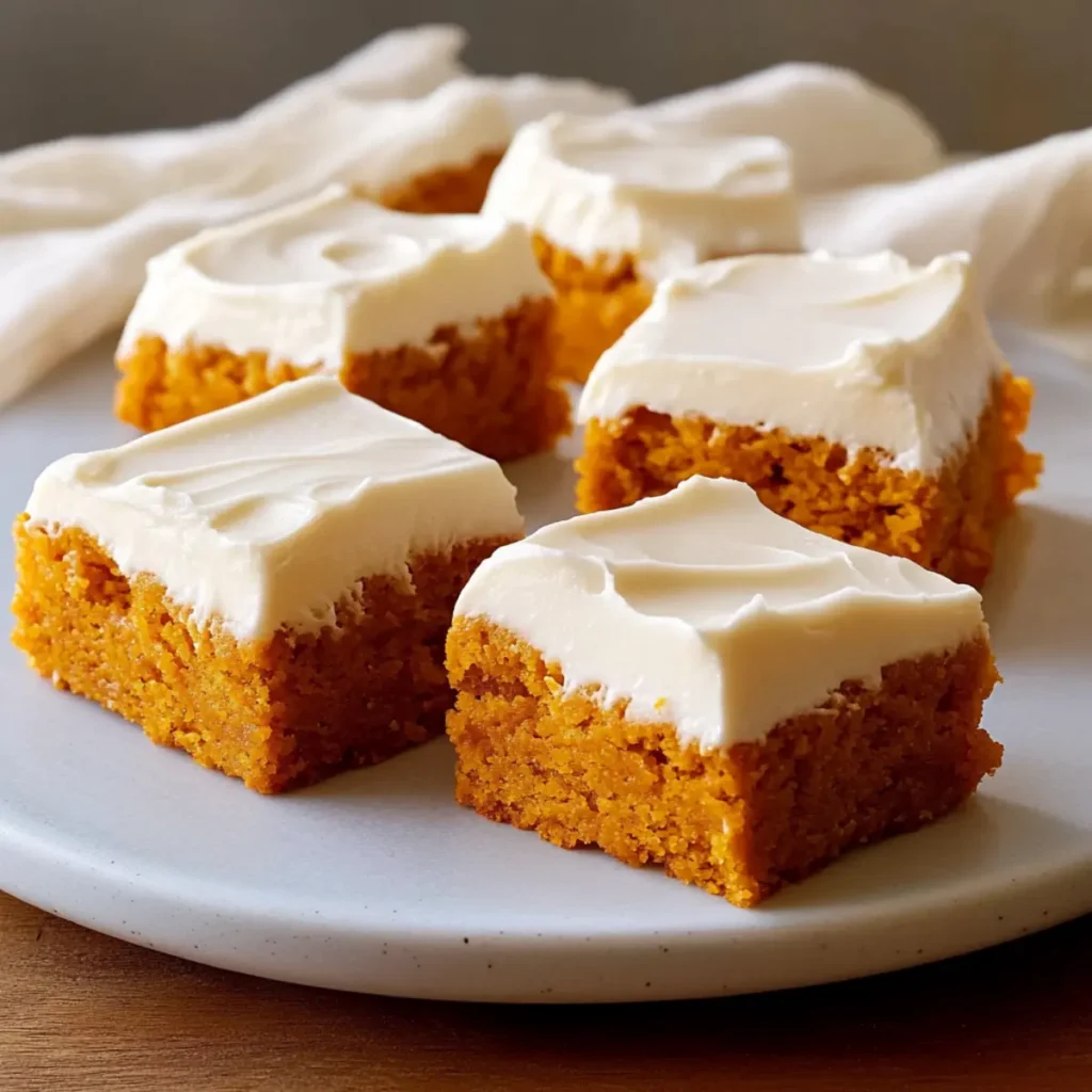 Easy Pumpkin Bars Recipe with Cream Cheese Frosting