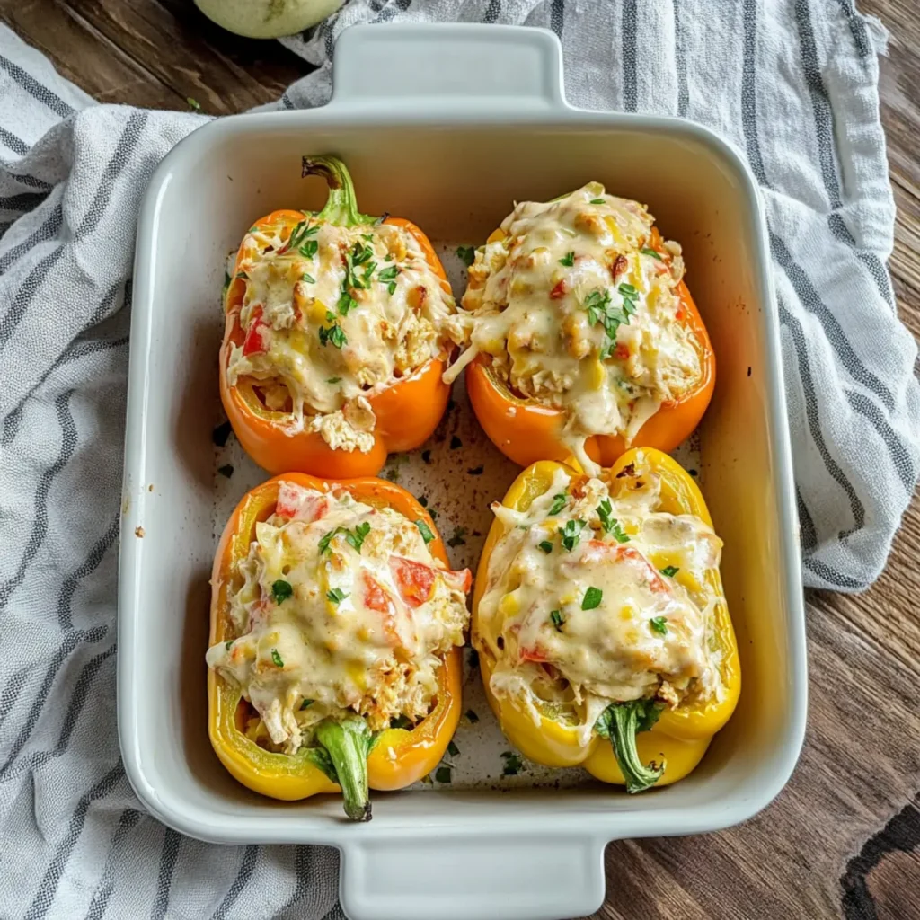 Low Carb Creamy Chicken Stuffed Peppers