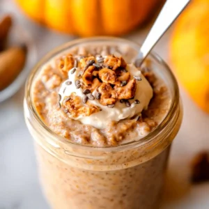🎃 High Protein Pumpkin Overnight Oats | 27g Protein + Ready in 5 Minutes
